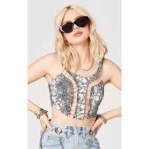 Millau Crop Top with Metal Details, Size S